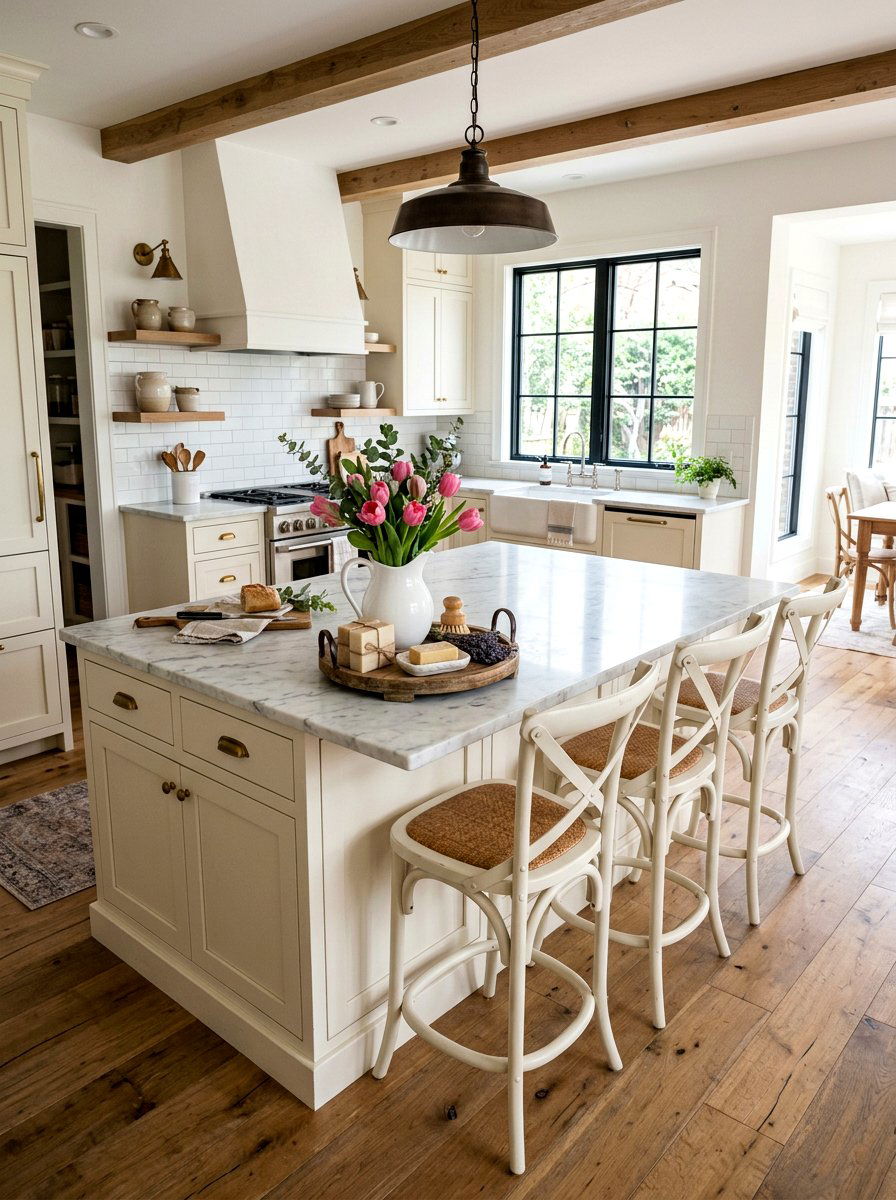Farmhouse kitchen island - 25 Spring Modern Farmhouse Decor Ideas