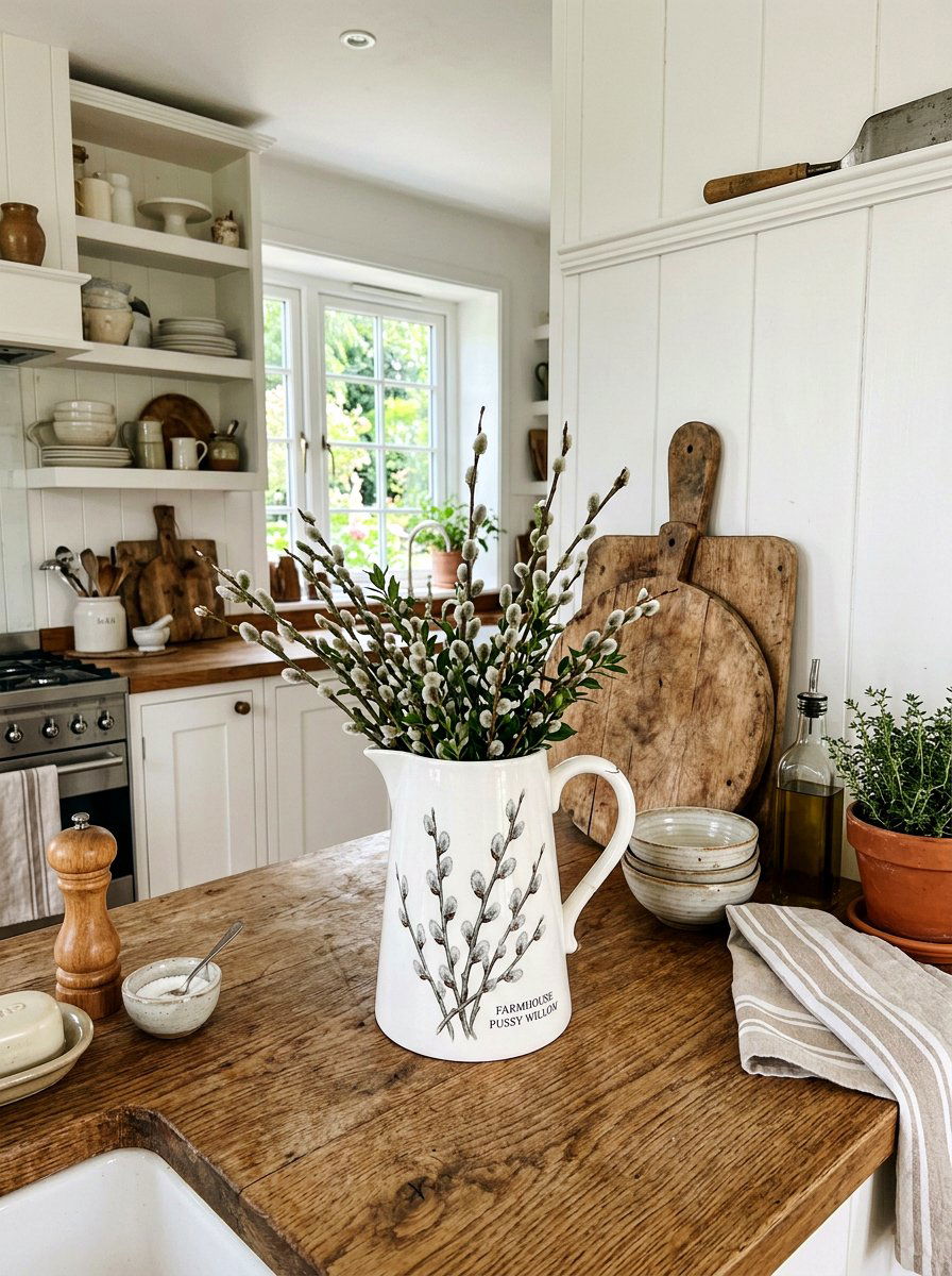 Farmhouse pussy willow pitcher - 25 Spring Pussy Willow Ideas