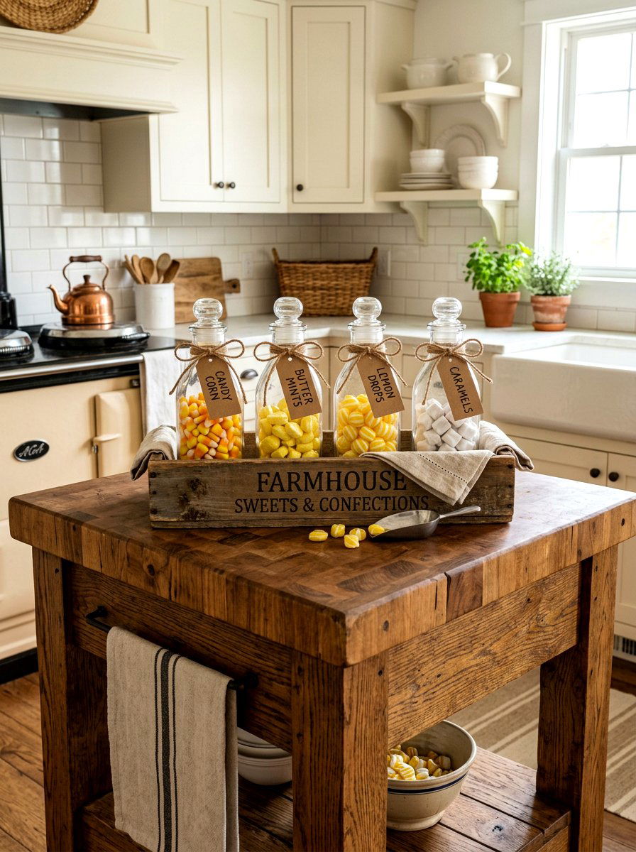 Farmhouse style spring candy jars - 25 Spring Candy Jar Ideas