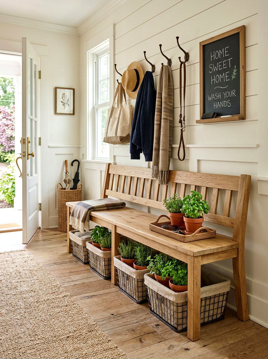 Farmhouse wire basket greenery - 25 Spring Basket Decor Ideas