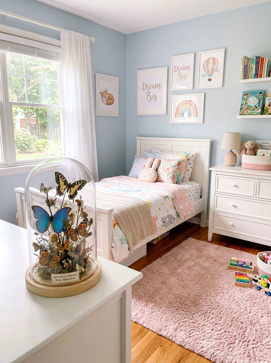 Faux Butterfly Specimen - 25 Spring Glass Cloche Ideas