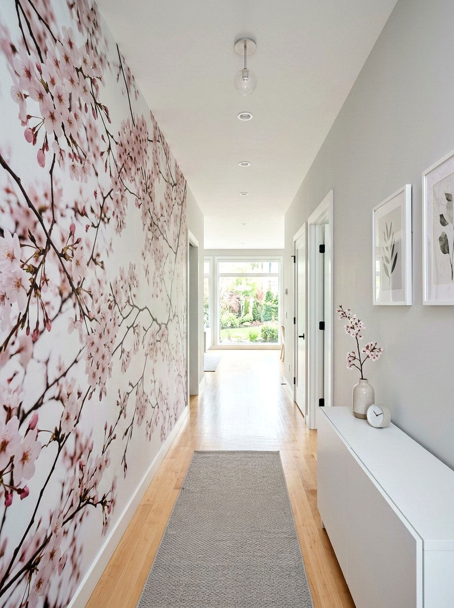 Faux Cherry Blossom - 25 Spring Stair Railing Decor Ideas