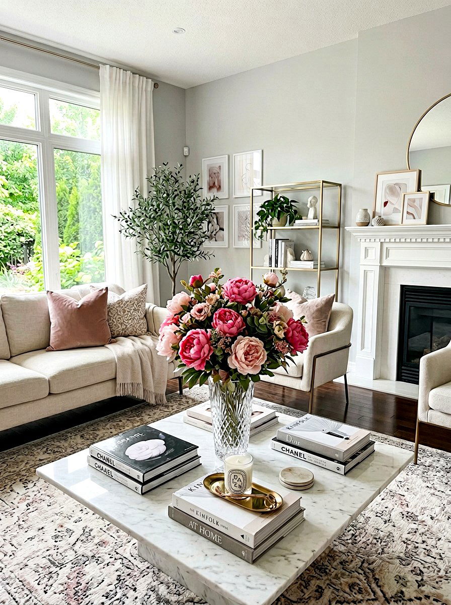 Faux Flower Arrangement - 25 Spring Rental Friendly Decor Ideas