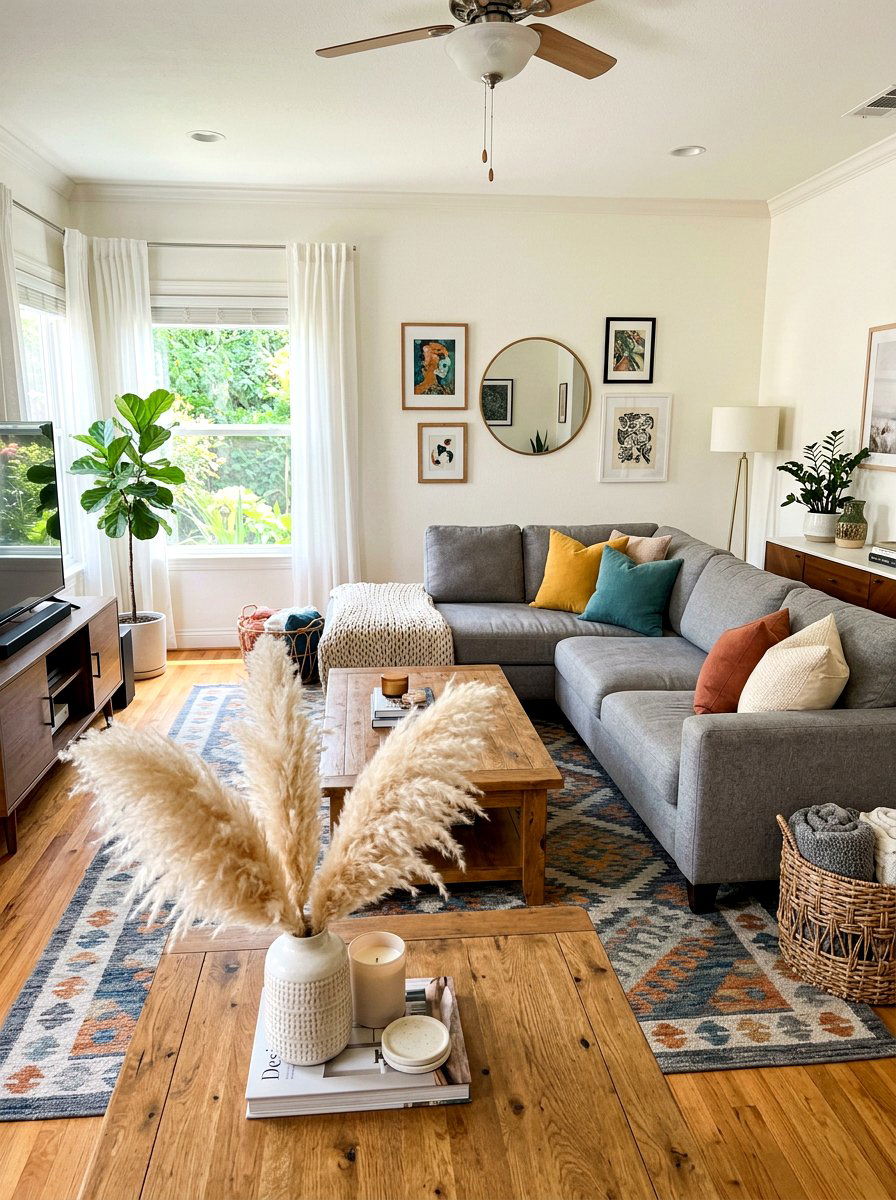 Faux Pampas Grass Decor - 25 Spring Dried Pampas Grass Ideas