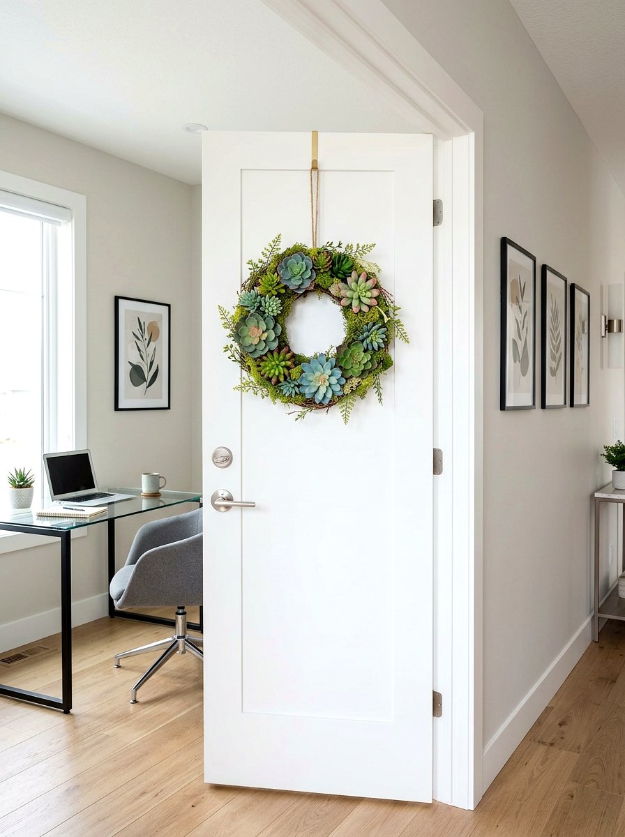 Faux Succulent Mini Wreath - 25 Spring Mini Door Wreath Ideas