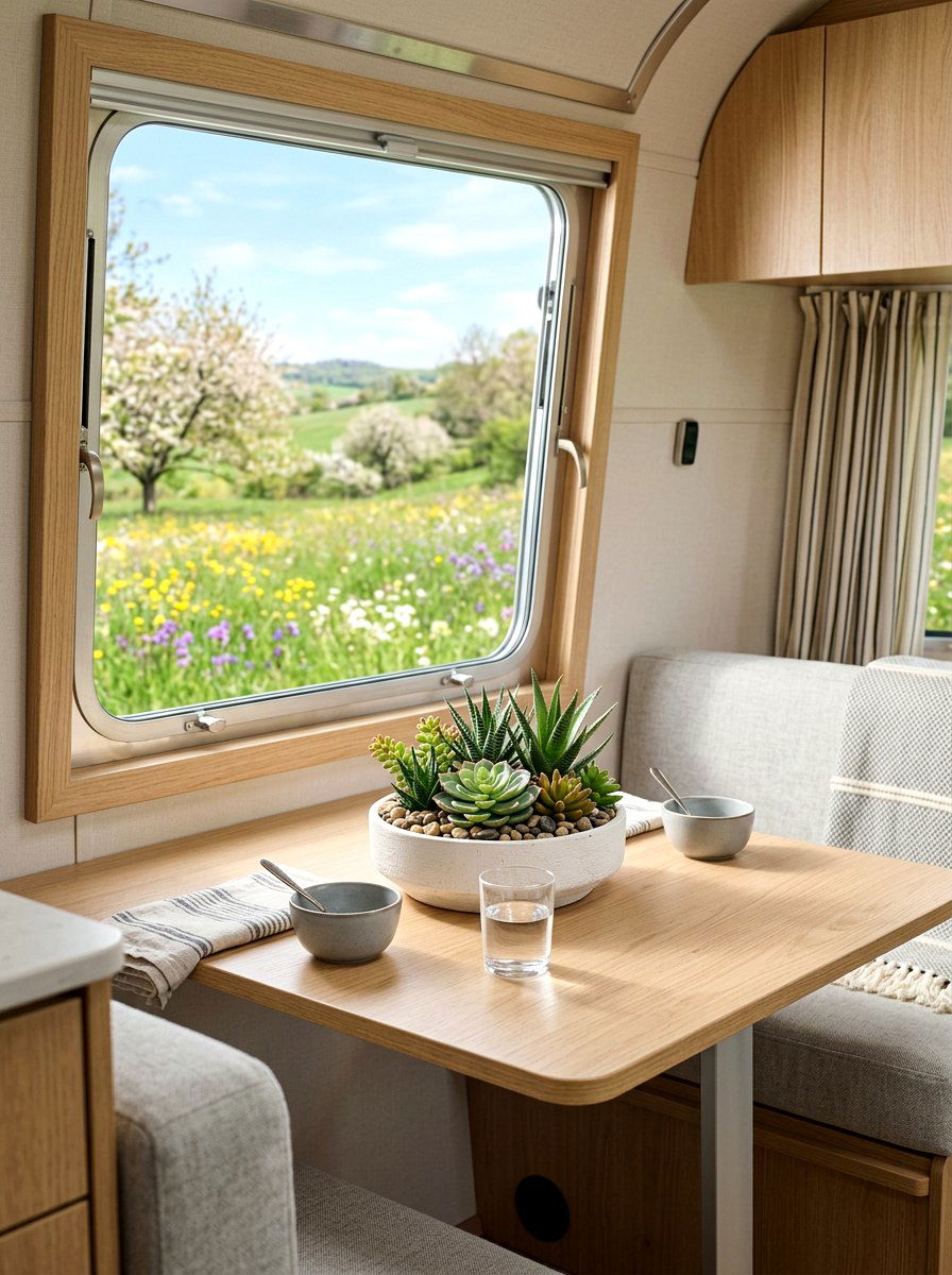 Faux Succulent Planter - 25 Spring Camper Decor Ideas