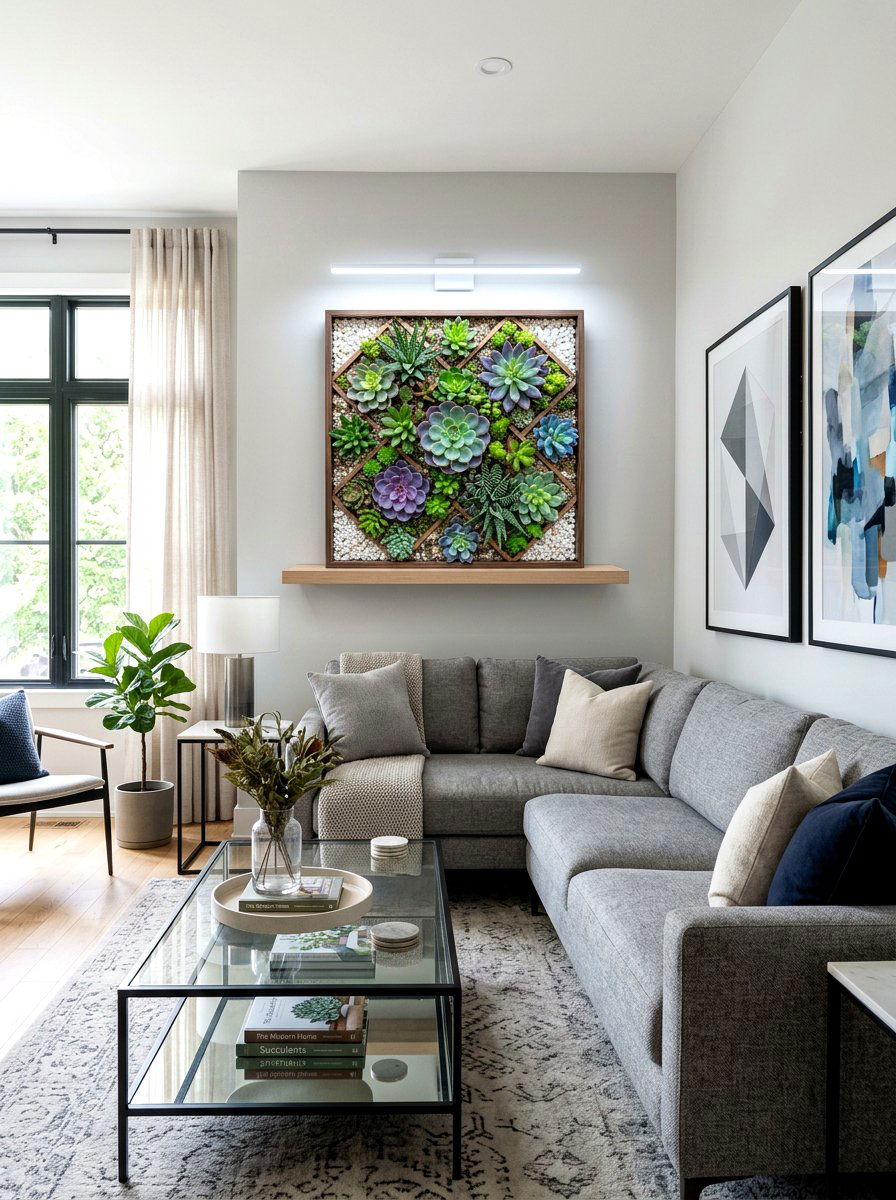 Faux Succulent Shadow Box - 25 Spring Shadow Box Ideas