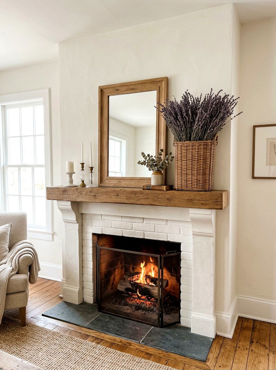 Faux lavender basket display - 25 Spring Basket Decor Ideas