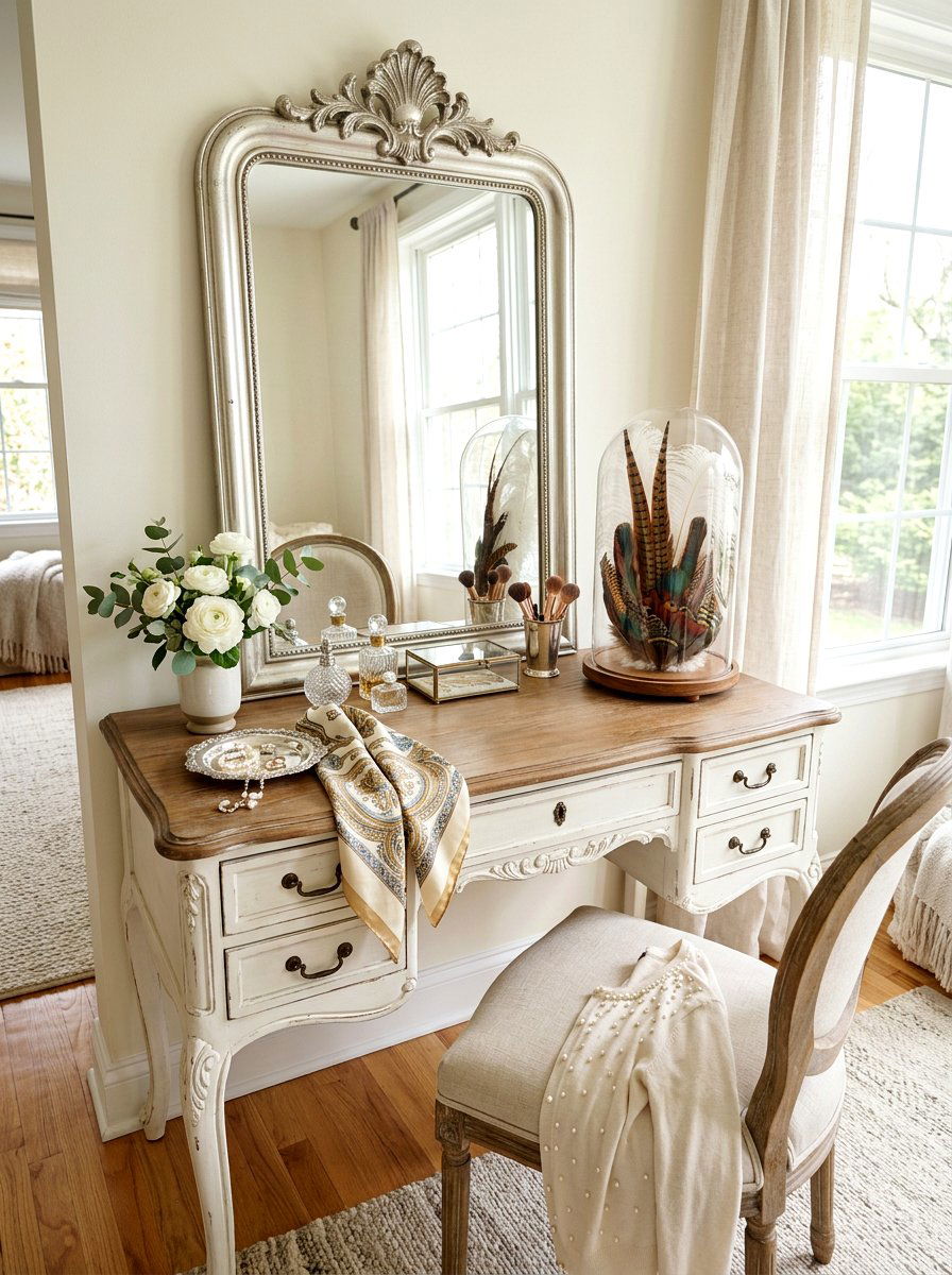 Feather cloche - 25 Spring Bell Jar Decor Ideas