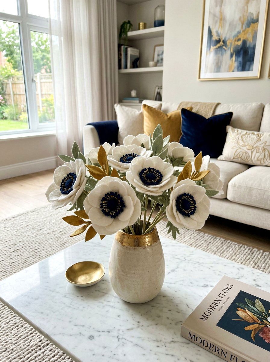 Felt Anemone Arrangement - 25 Spring Felt Flower Ideas