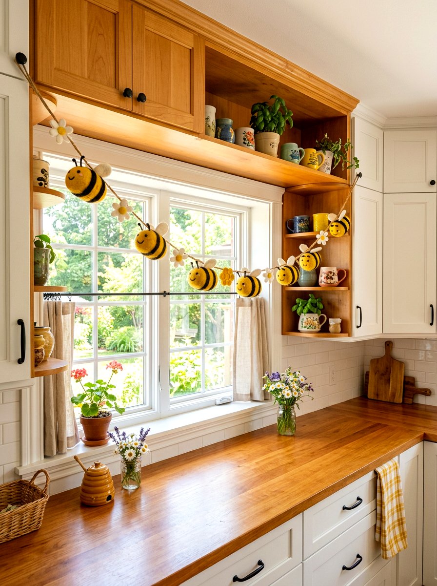 Felt Bee Garland - 25 Spring Bunting Ideas