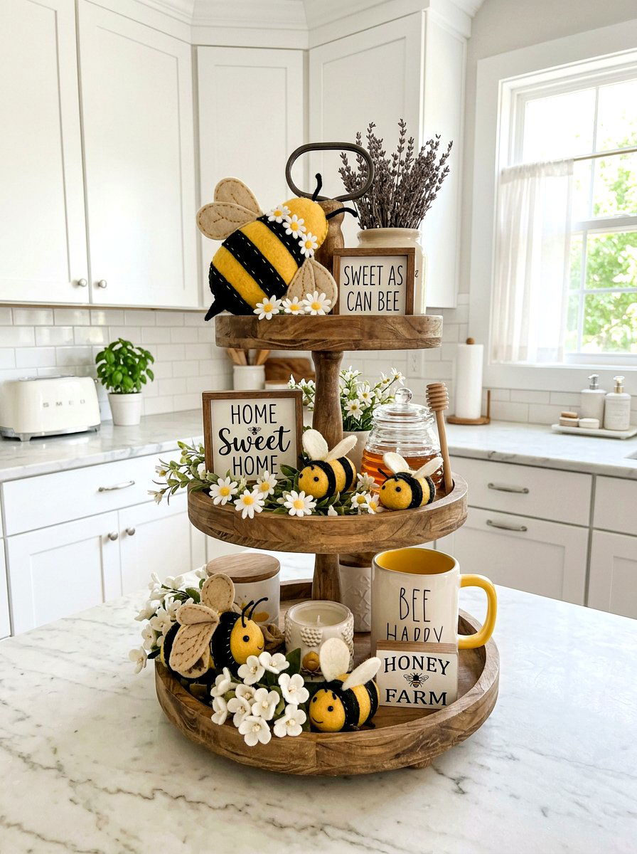 Felt Bumble Bee Decor - 25 Spring Felt Decor Ideas