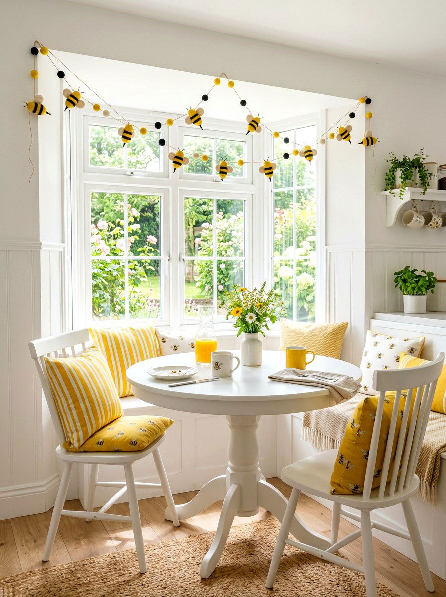 Felt Bumblebee Garland - 25 Spring Felt Garland Ideas