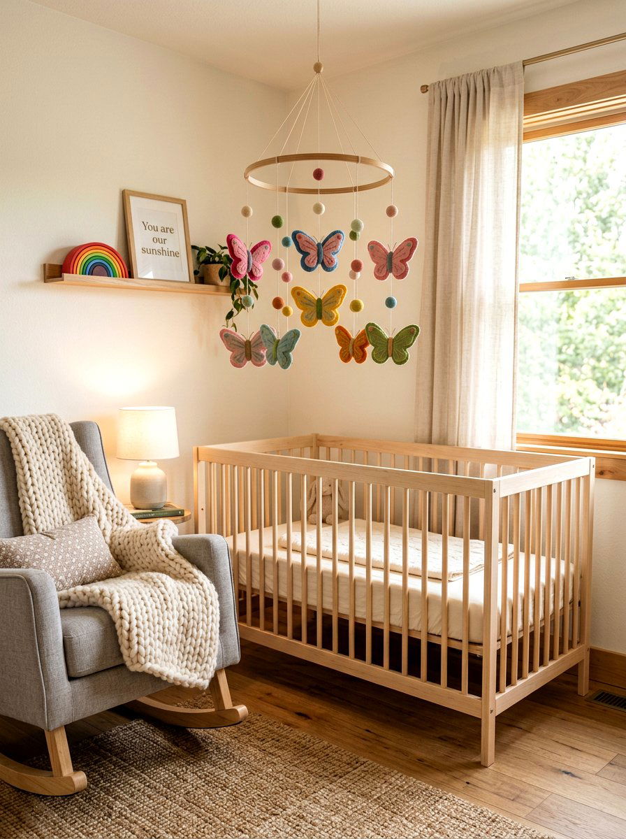 Felt Butterfly Baby Mobile - 25 Spring Butterfly Mobile Ideas