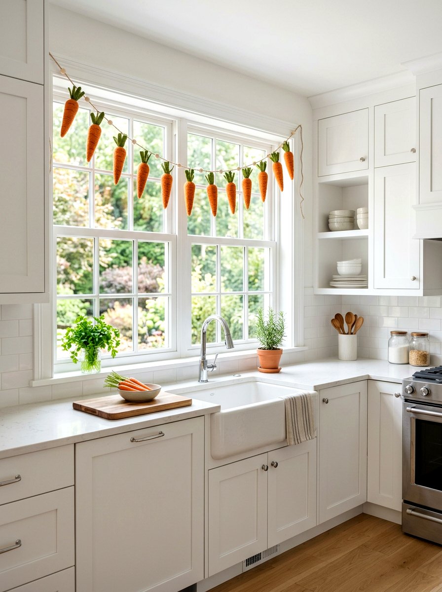 Felt Carrot Garland - 25 Spring Felt Decor Ideas