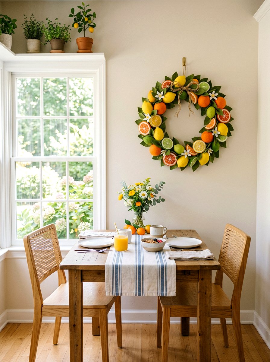 Felt Citrus Wreath - 25 Spring Felt Wreath Ideas