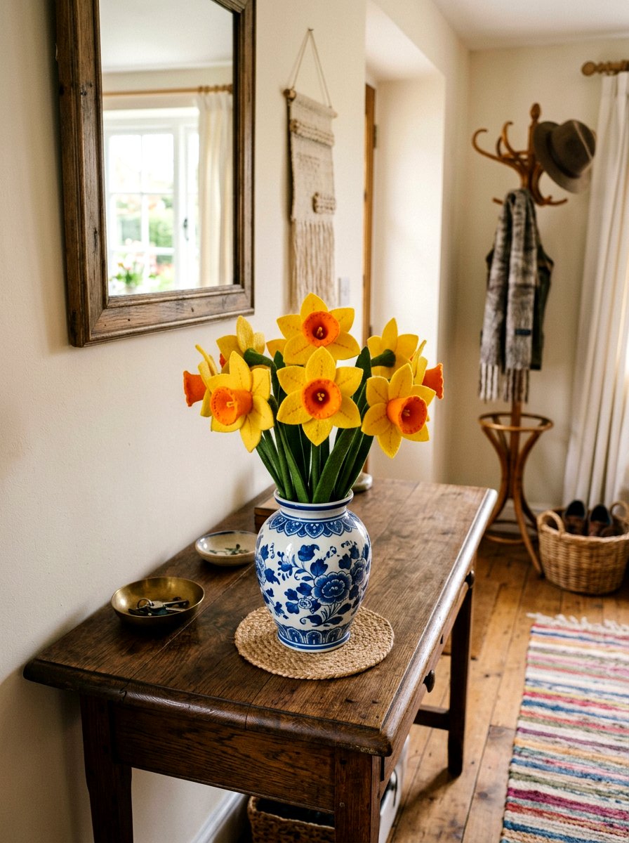 Felt Daffodil Bunch - 25 Spring Felt Flower Ideas