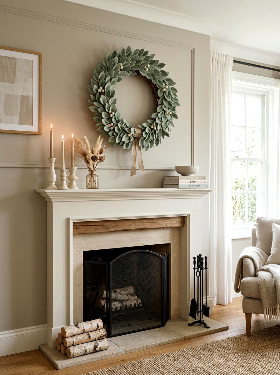 Felt Eucalyptus Wreath - 25 Spring Felt Wreath Ideas