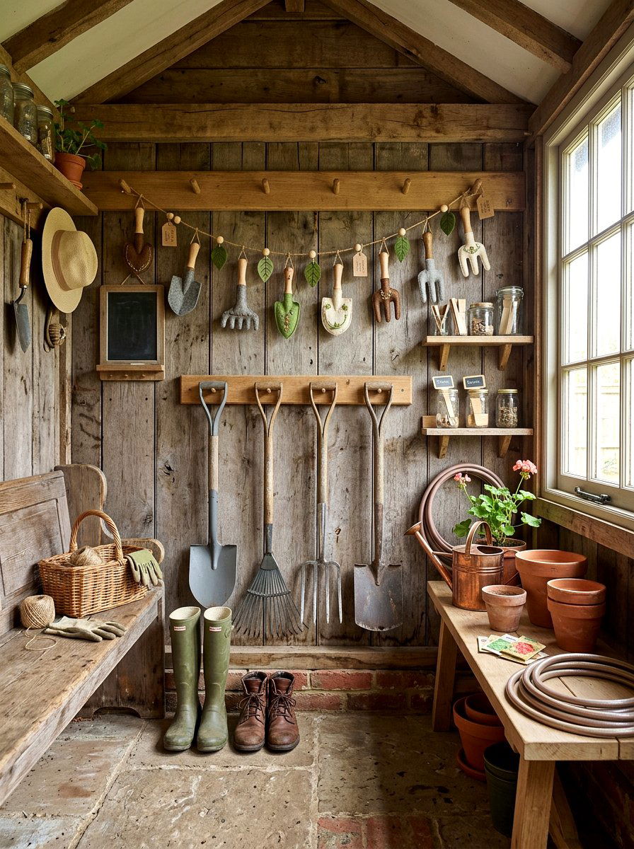 Felt Garden Tool Garland - 25 Spring Felt Garland Ideas