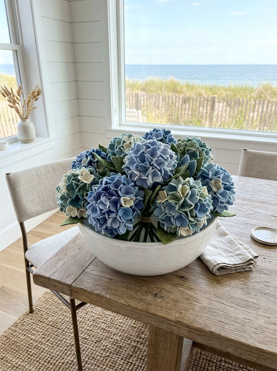 Felt Hydrangea Cluster - 25 Spring Felt Flower Ideas