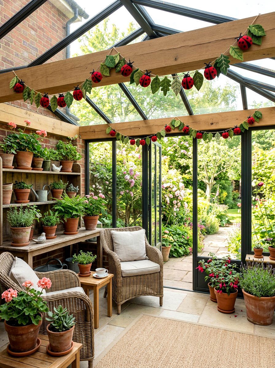 Felt Ladybug Garland - 25 Spring Felt Garland Ideas