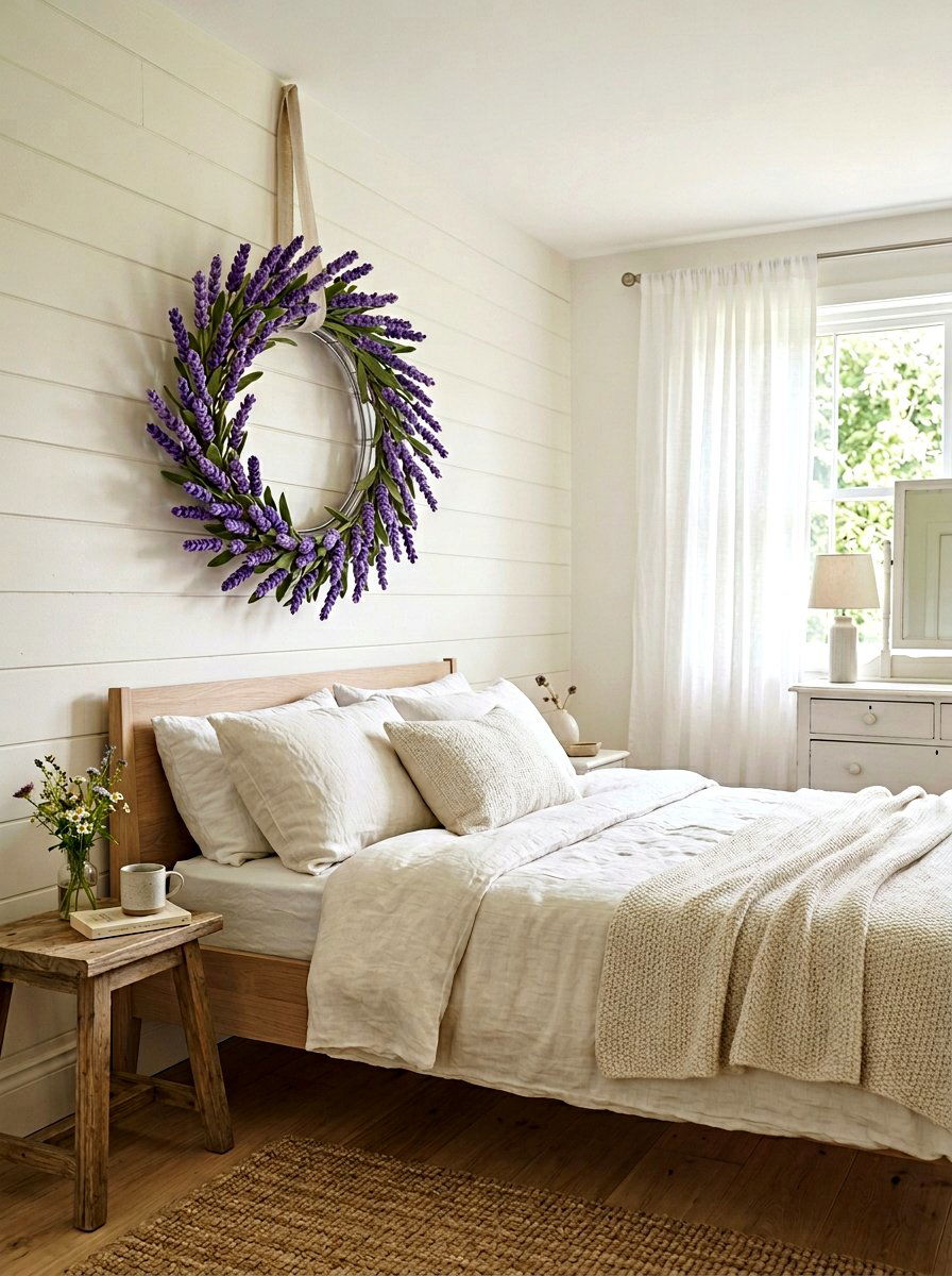 Felt Lavender Wreath - 25 Spring Felt Wreath Ideas