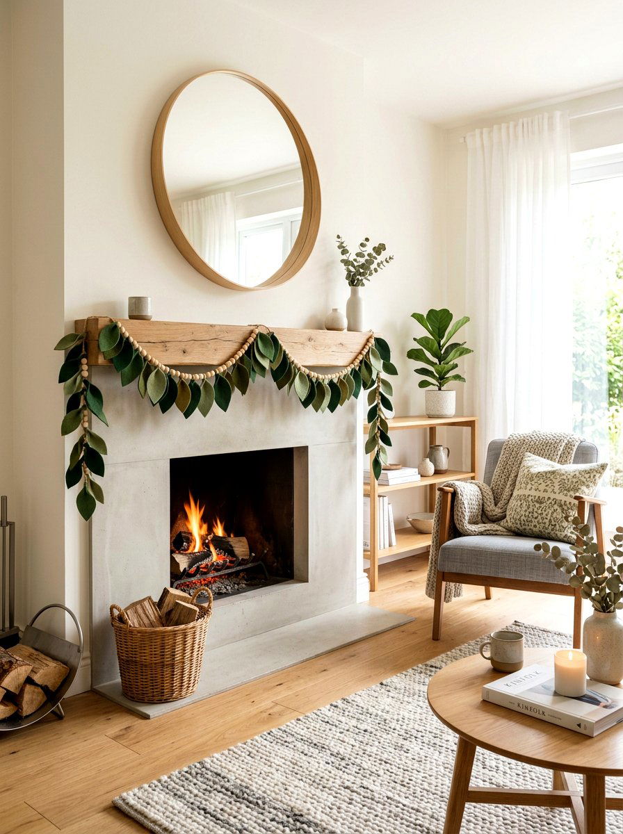 Felt Leaf Garland - 25 Spring Mantel Garland Ideas