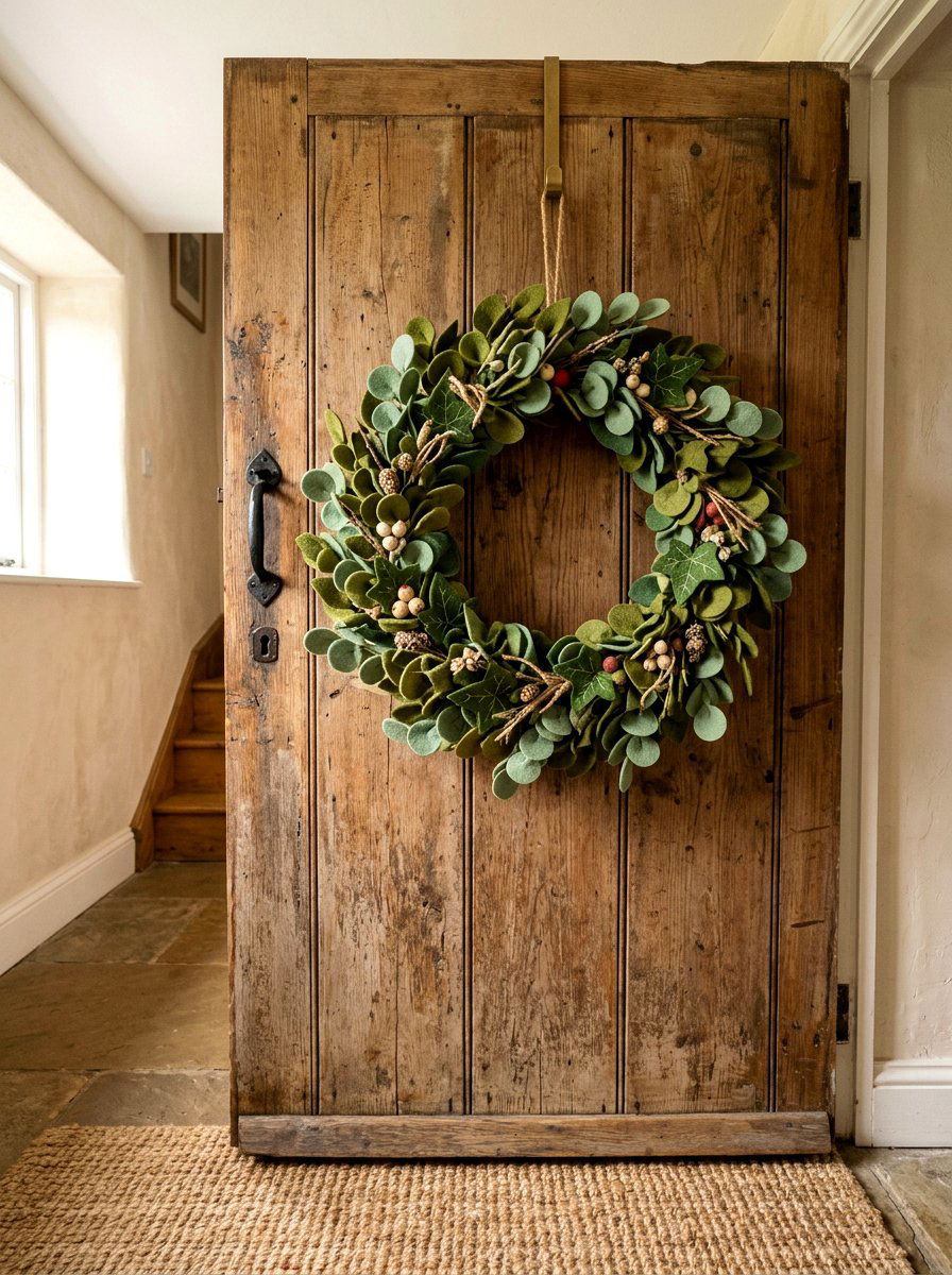 Felt Leaf Wreath - 25 Spring Felt Wreath Ideas