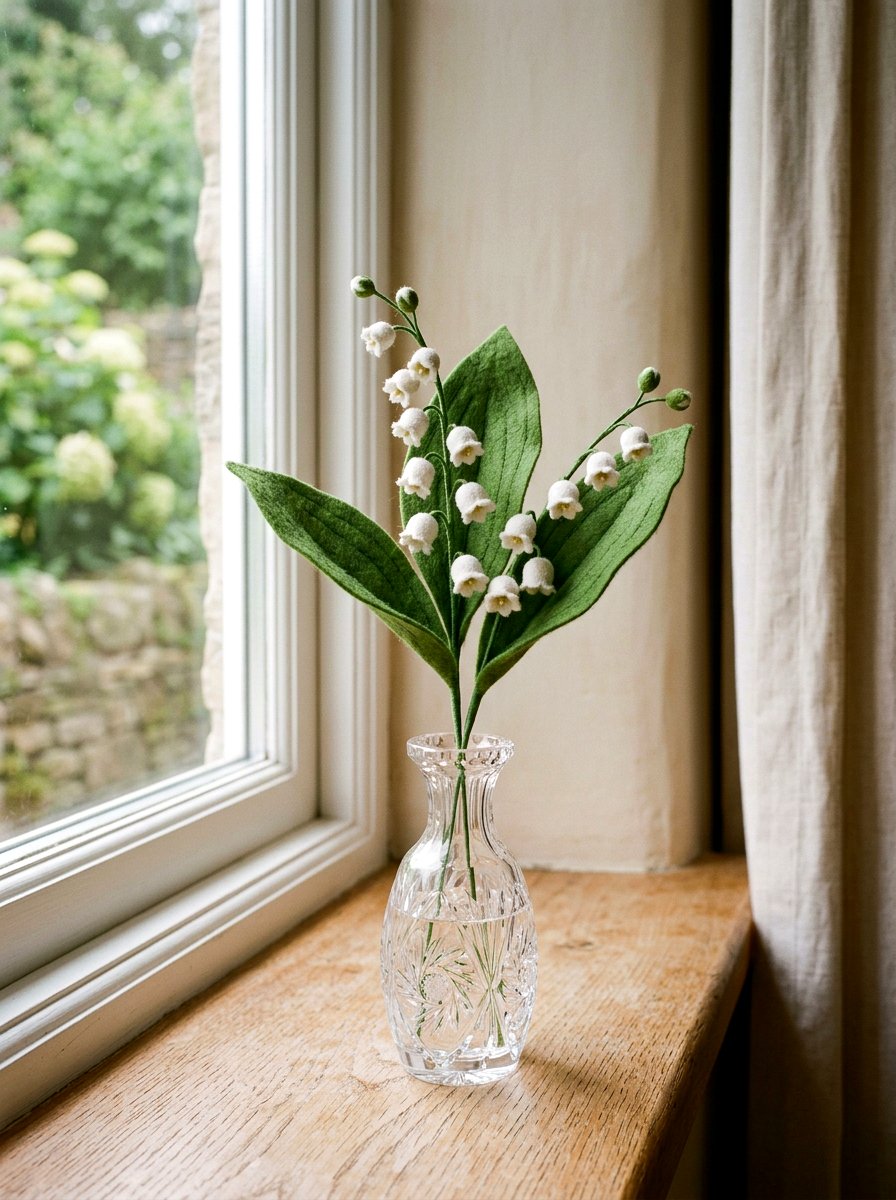 Felt Lily Of The Valley Sprig - 25 Spring Felt Flower Ideas