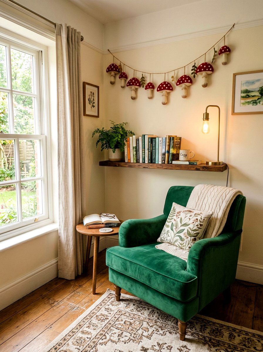 Felt Mushroom Garland - 25 Spring Felt Garland Ideas