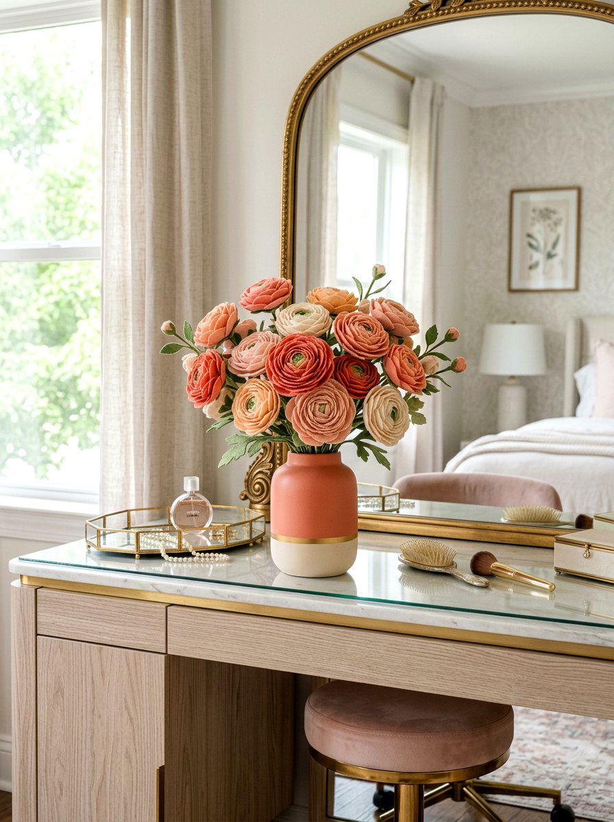 Felt Ranunculus Vase - 25 Spring Felt Flower Ideas