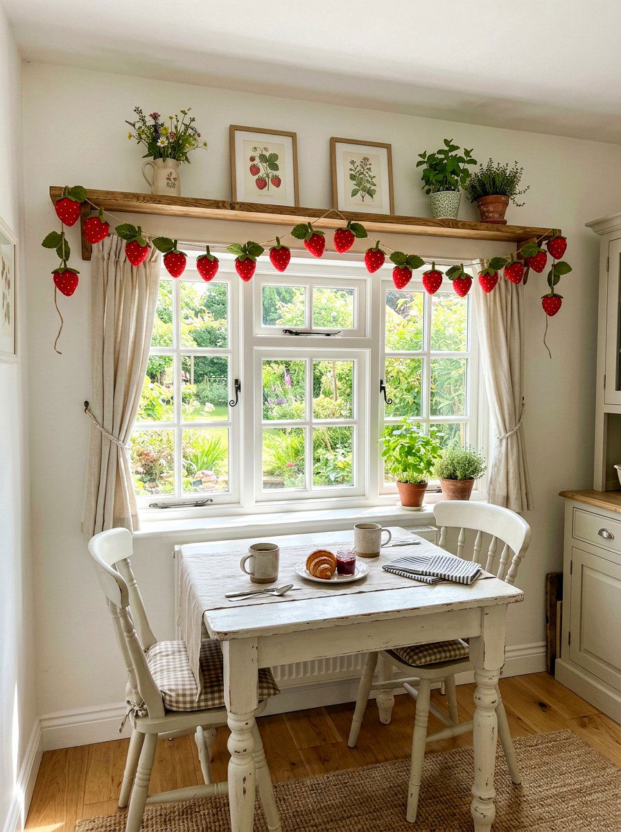 Felt Strawberry Garland - 25 Spring Felt Decor Ideas