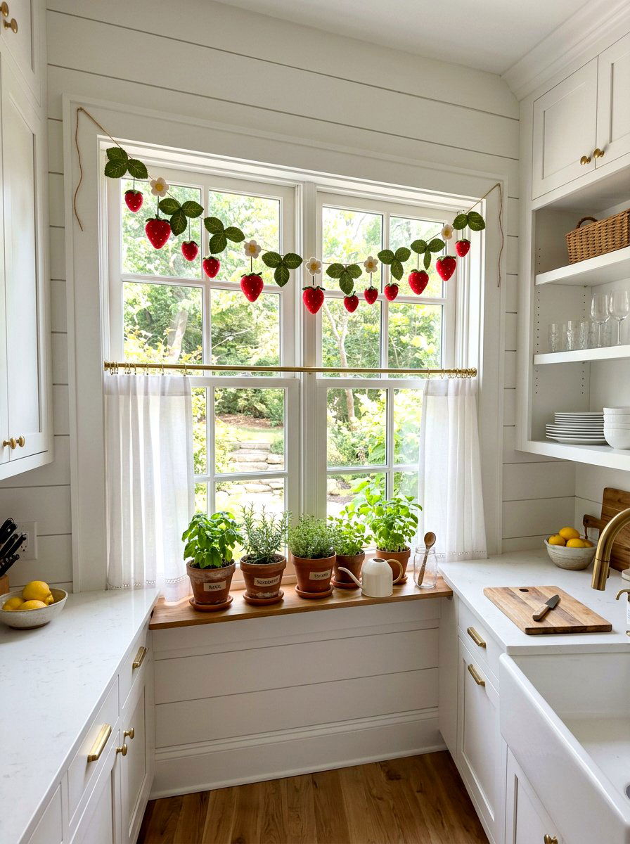 Felt Strawberry Garland - 25 Spring Felt Garland Ideas