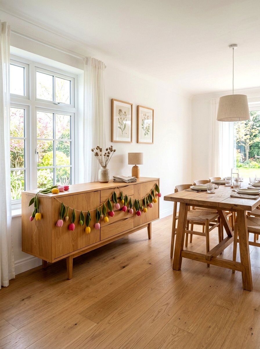 Felt Tulip Garland - 25 Spring Felt Garland Ideas