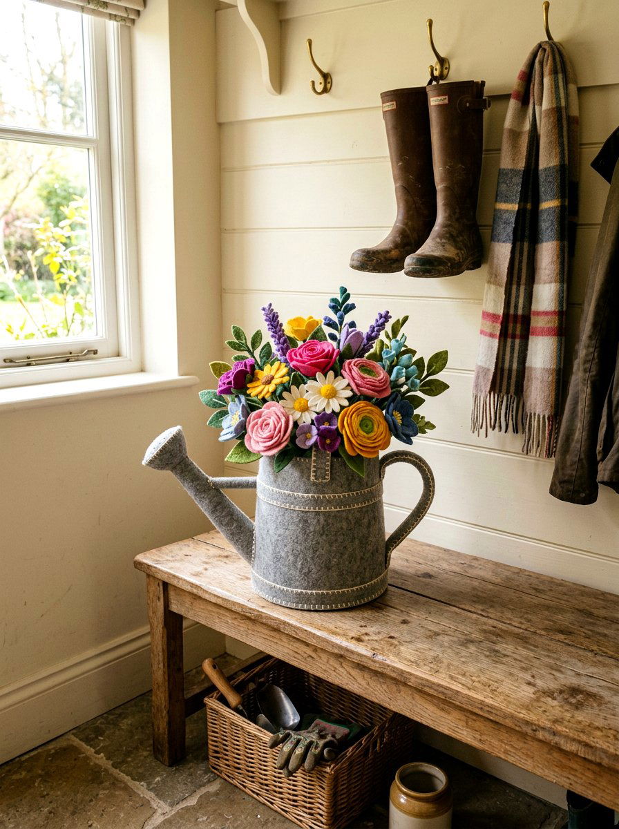 Felt Watering Can - 25 Spring Felt Decor Ideas