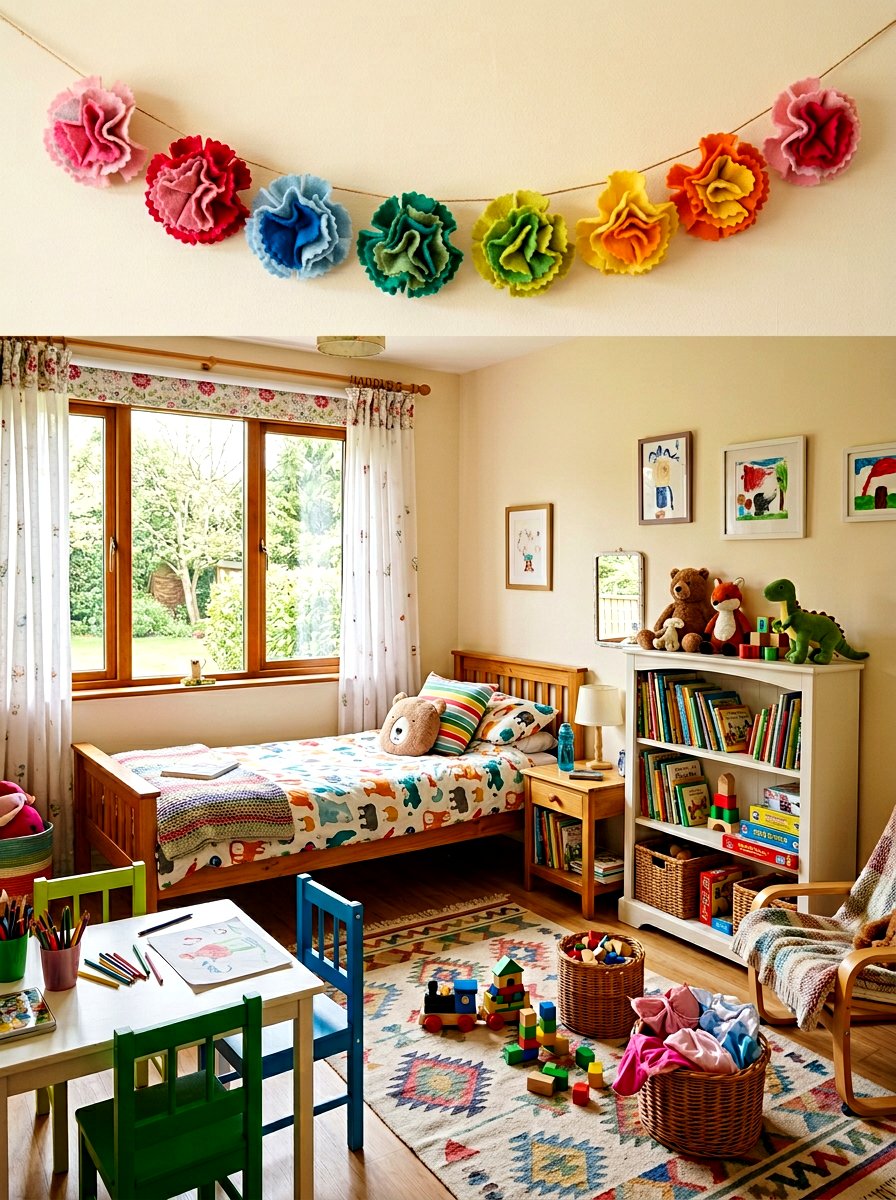 Felt carnation stem - 25 Spring DIY Felt Flower Ideas