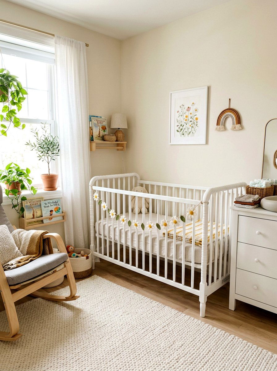 Felt daisy garland - 25 Spring DIY Felt Flower Ideas