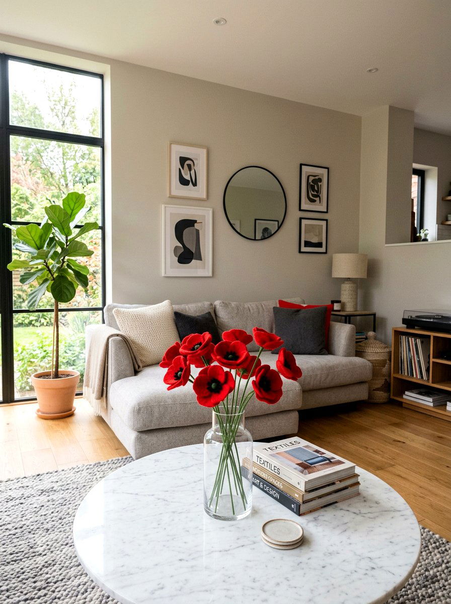 Felt poppy flower - 25 Spring DIY Felt Flower Ideas