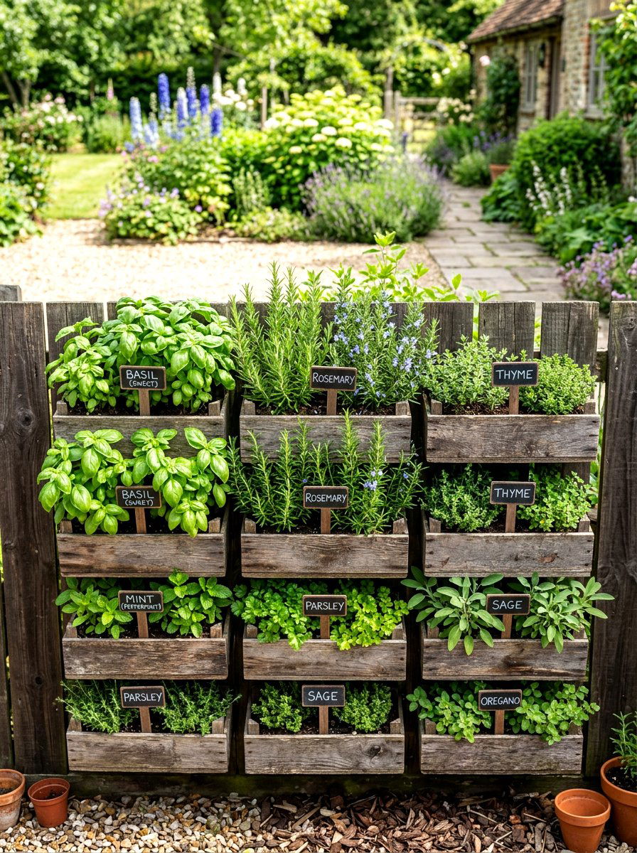 Fence Herb Garden - 25 Spring Fence Decor Ideas