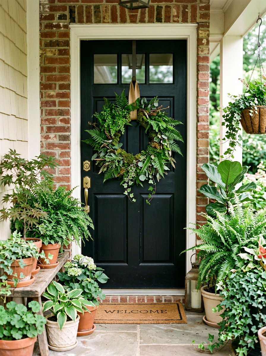 Fern And Greenery Wreath - 25 Spring Outdoor Wreath Ideas