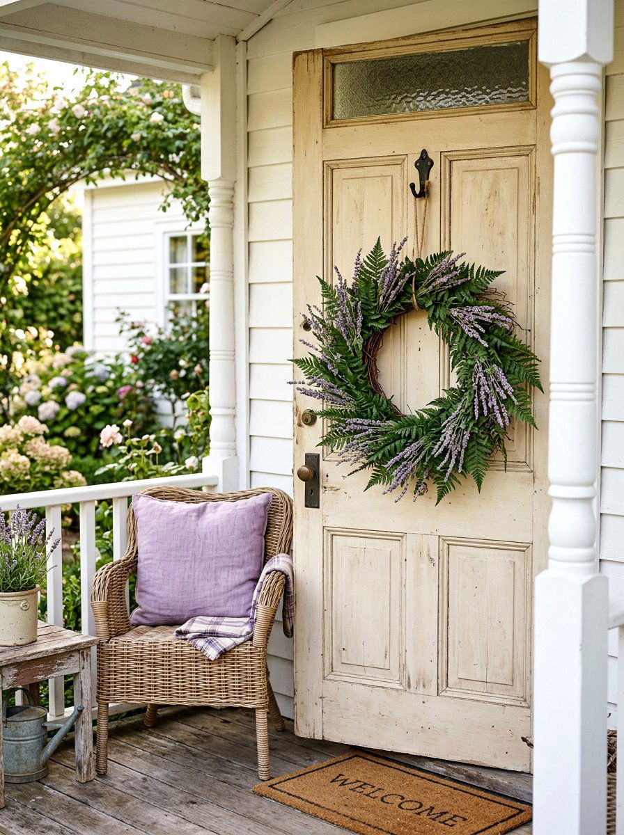 Fern And Lavender Wreath - 25 Spring Fern Wreath Ideas