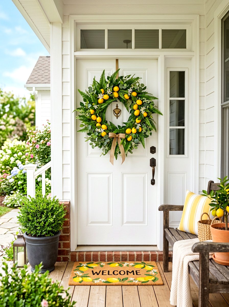 Fern And Lemon Wreath - 25 Spring Fern Wreath Ideas