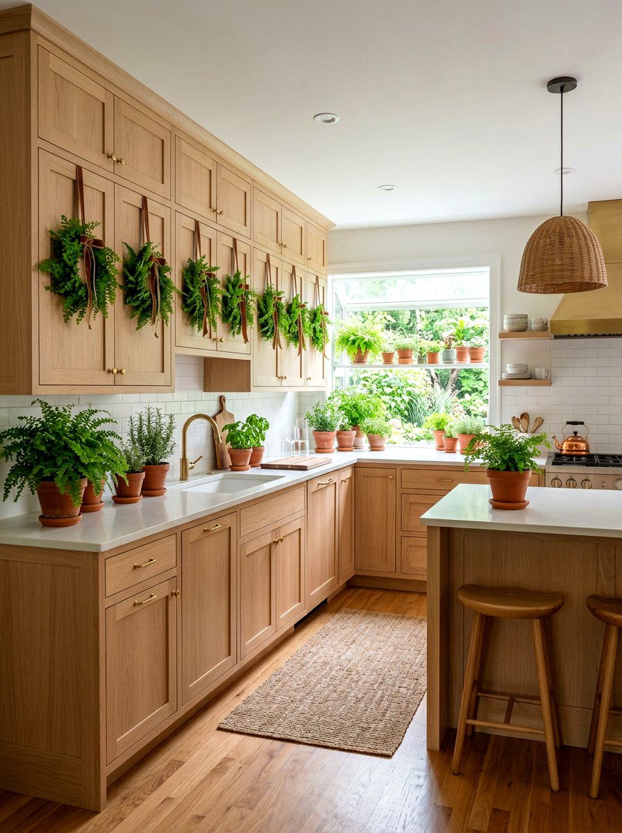 Fern Cabinet Wreath - 25 Spring Cabinet Wreath Ideas