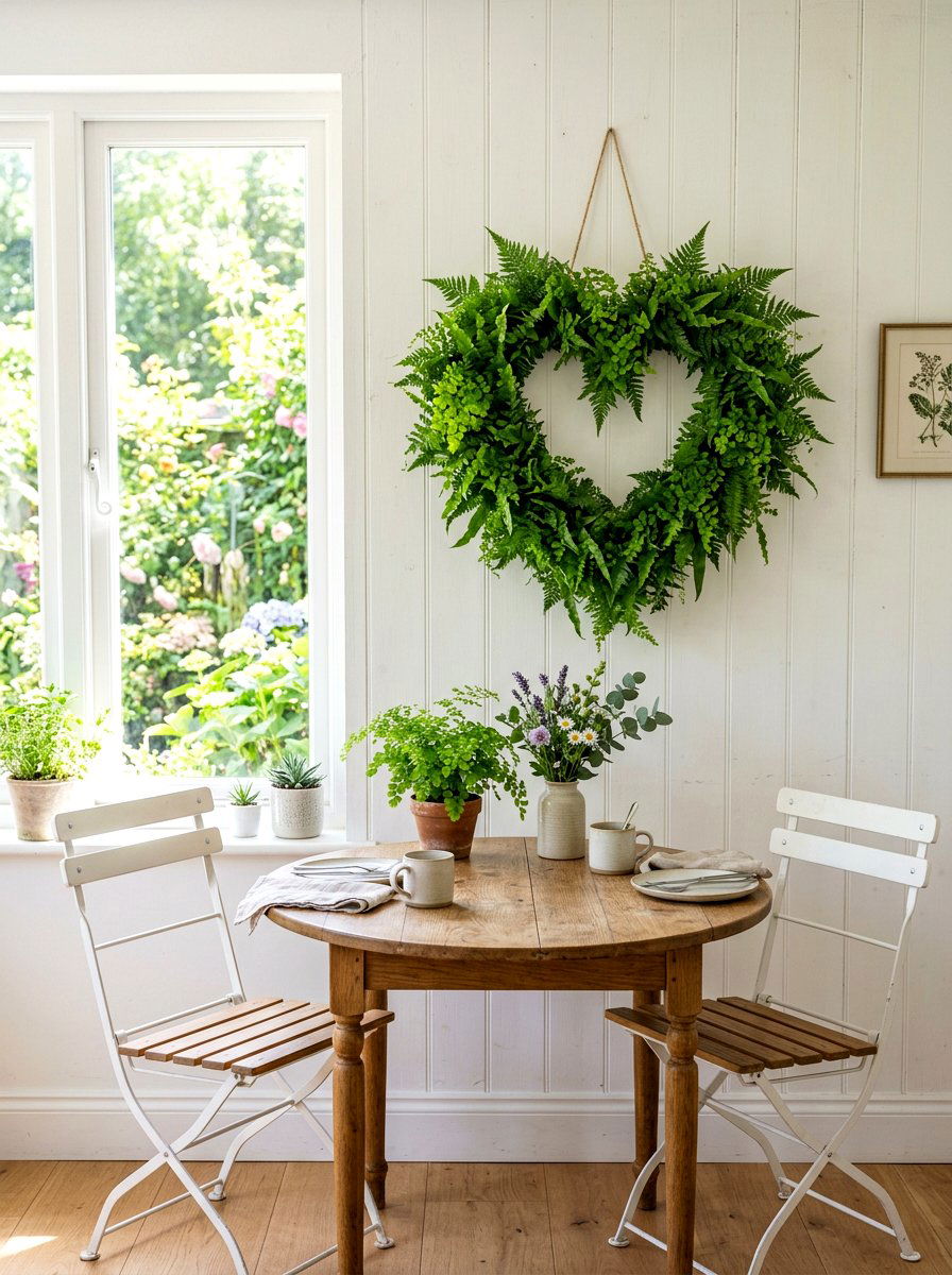 Fern Heart Wreath - 25 Spring Heart Wreath Ideas