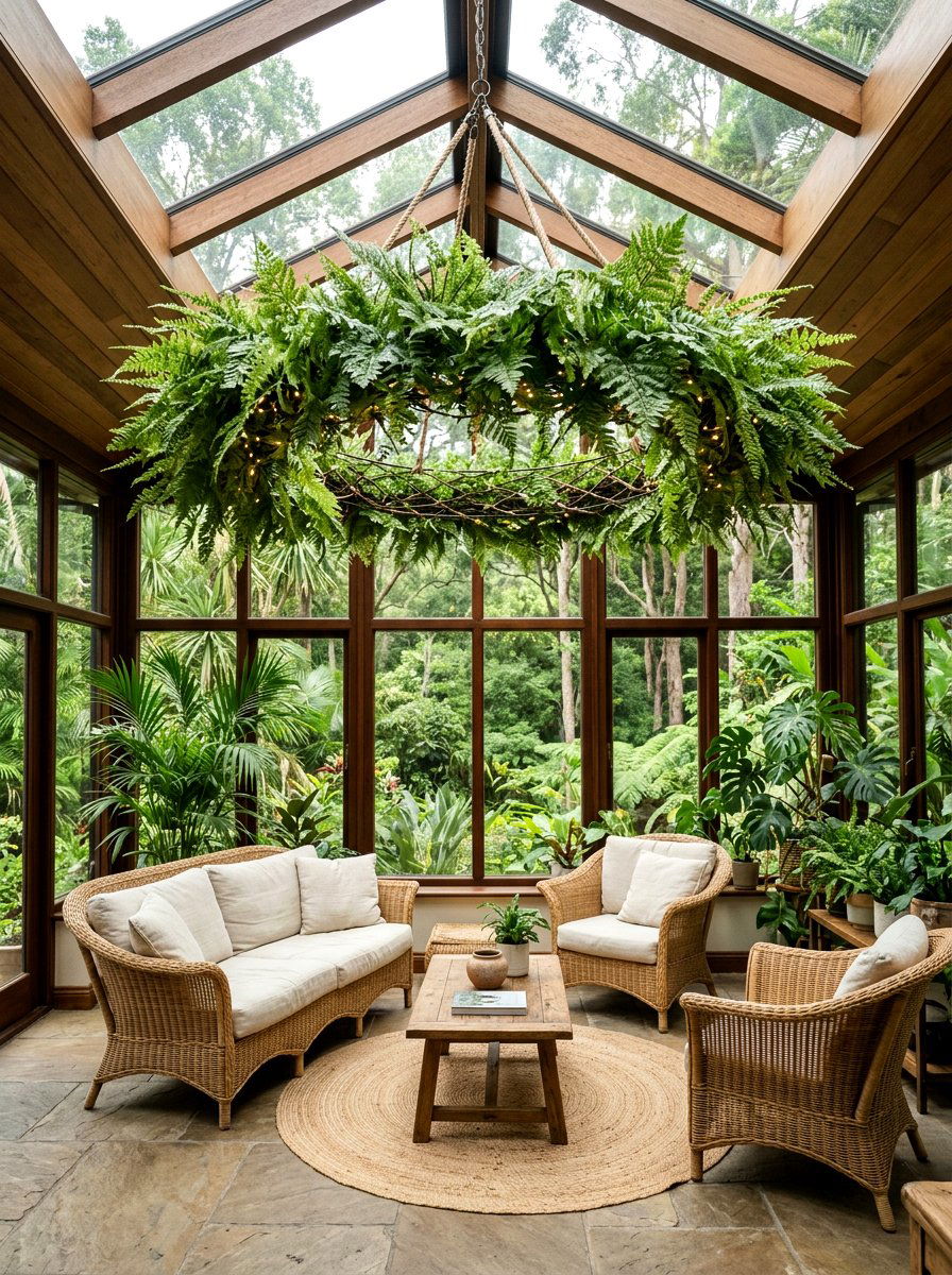 Fern Leaf Chandelier - 25 Spring Chandelier Wreath Ideas