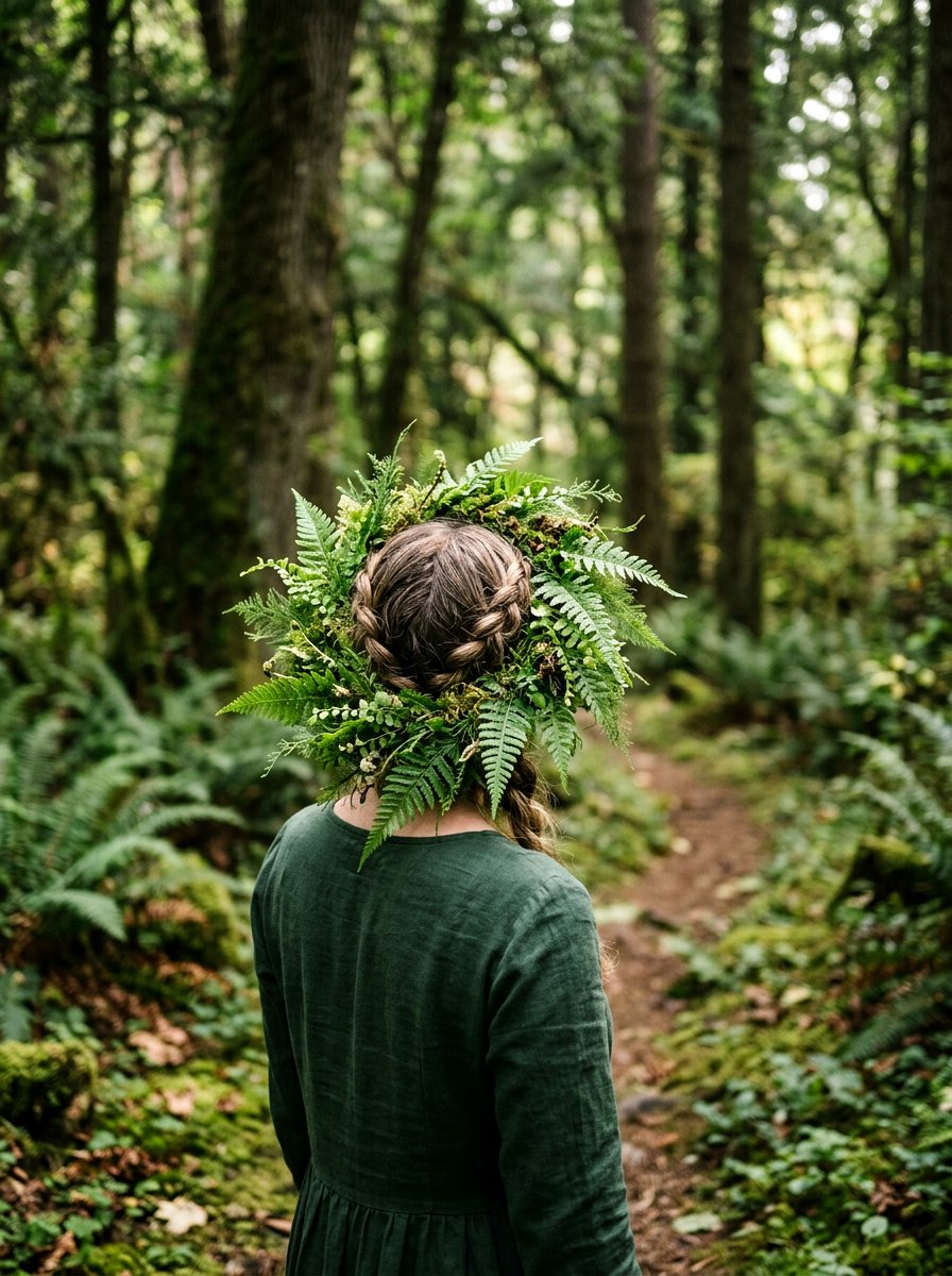 Fern Leaf Hair Wreath - 25 Spring Hair Wreath Ideas