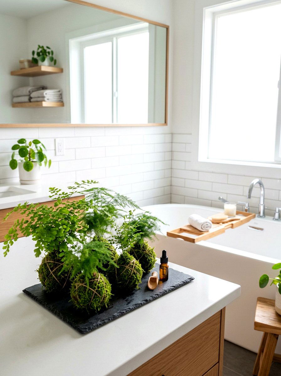 Fern Moss Ball Display - 25 Spring Moss Ball Plant Ideas