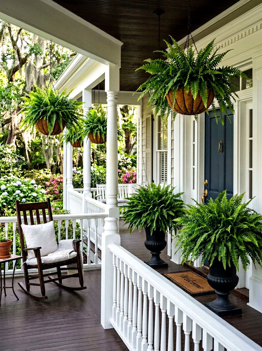 Fern Porch Display - 25 Spring DIY Porch Decor Ideas