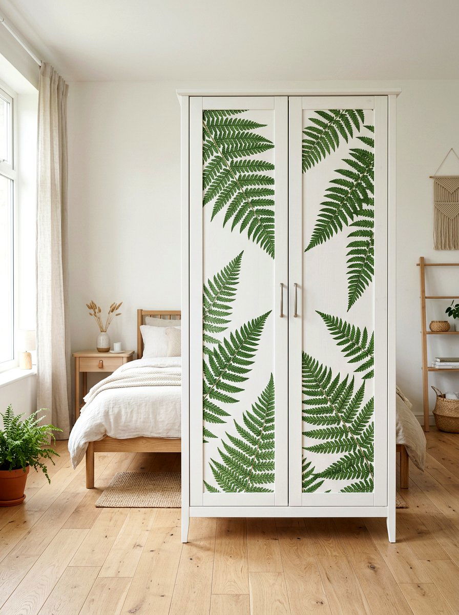 Fern Wardrobe - 25 Spring Decoupage Furniture Ideas