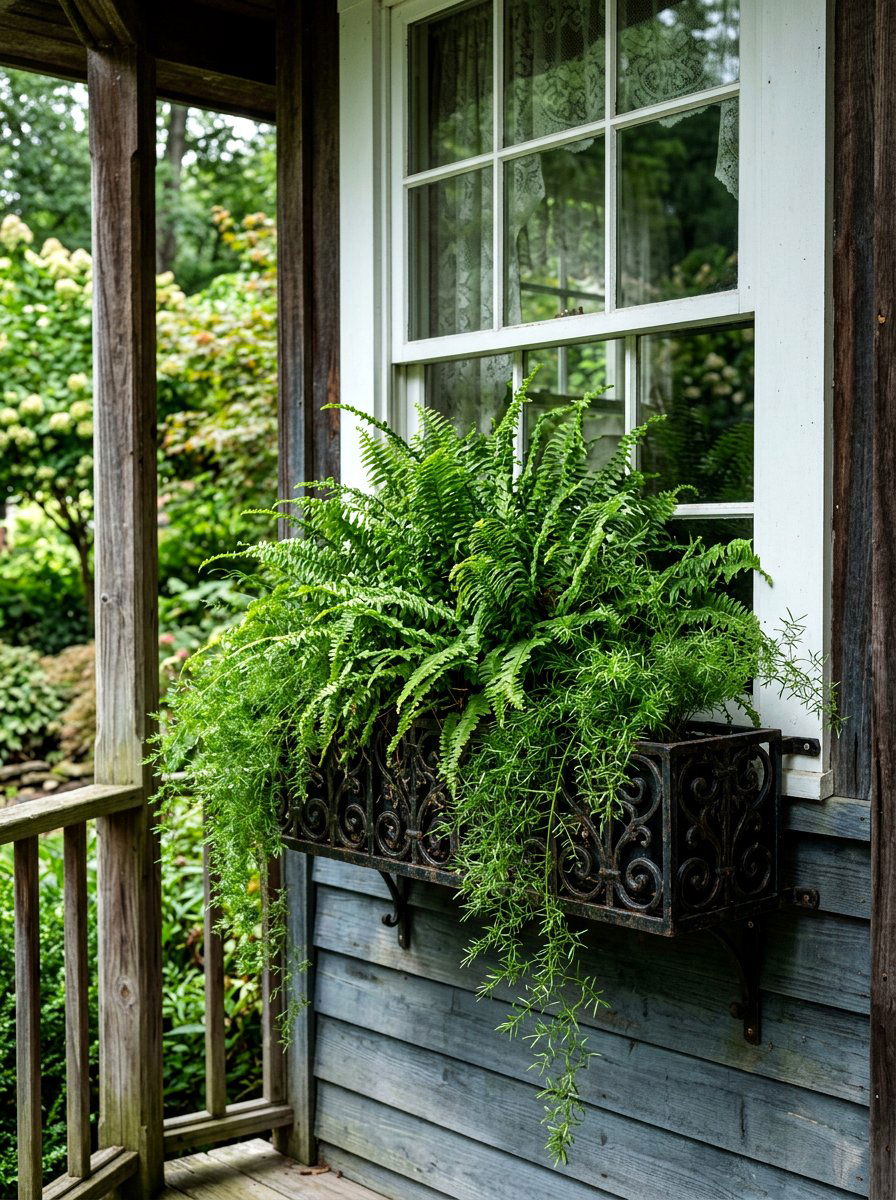 Fern Window Box - 25 Spring Window Box Ideas